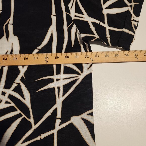 Cubavera Hawaiian Shirt Button Up Rayon Bamboo Palms Black Mens Medium NEW NWOT - Picture 10 of 11